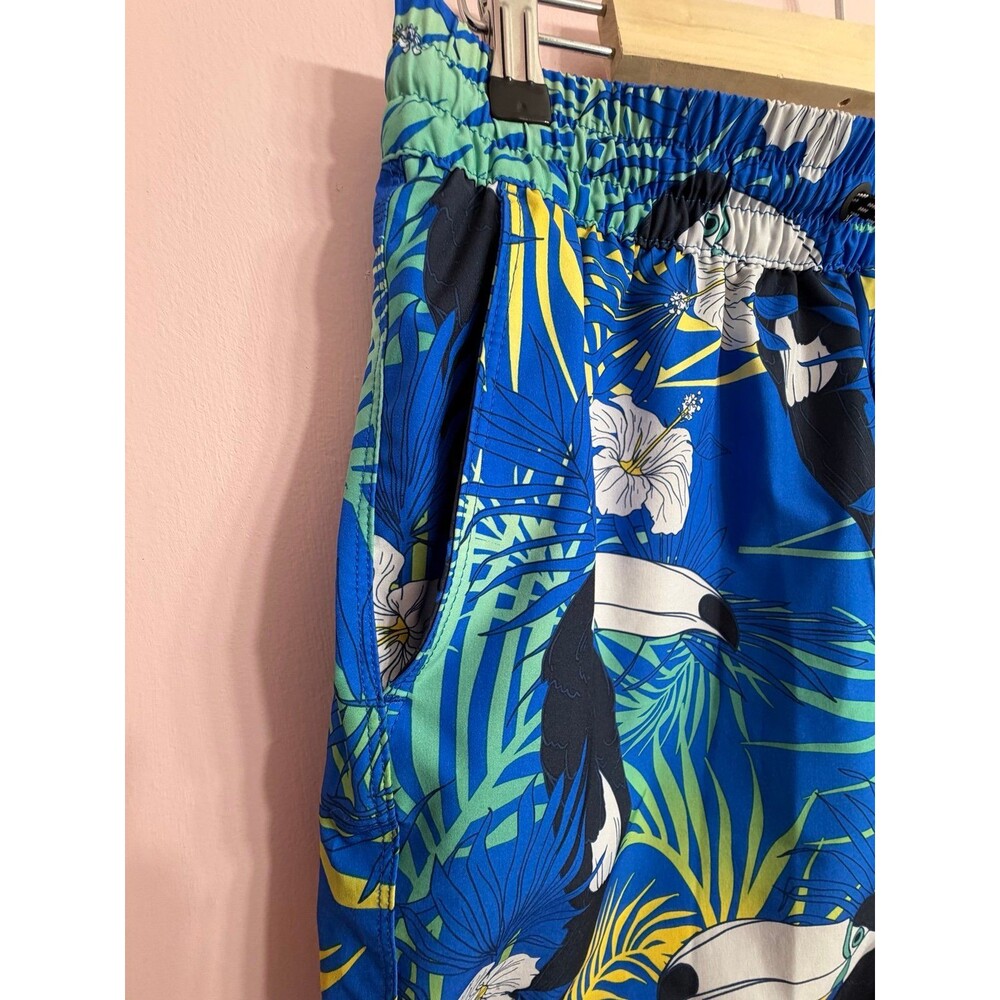 Hurley Men's Medium Volley Swim Trunks Blue Toucan Tropical - Worn Once! - Picture 4 of 6